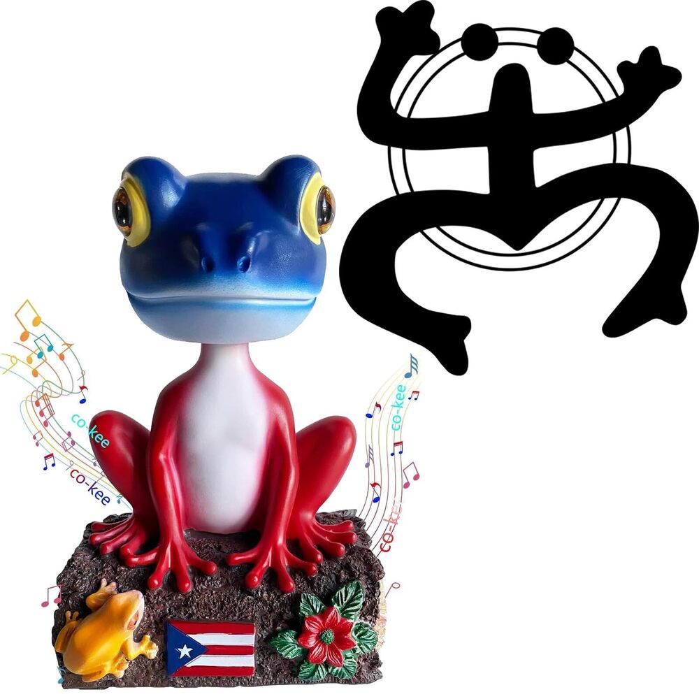 4772 Hand-Painted Coqui Bobblehead Music Box with Authentic Coqui Sound +